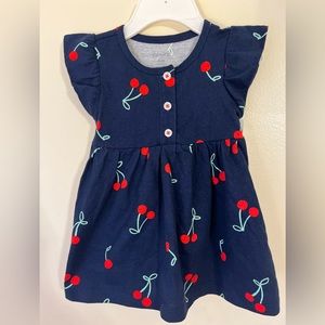 NWT Carter’s navy cherries dress for baby girl, size 6m
